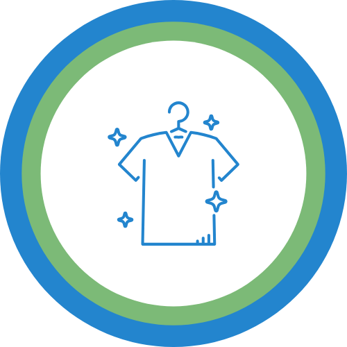 putting on clothing